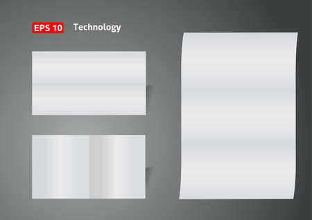 Blanks paper. Folded on gray background with shadow.のイラスト素材