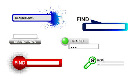 Website search boxes.  illustration in red, green and blue color.のイラスト素材