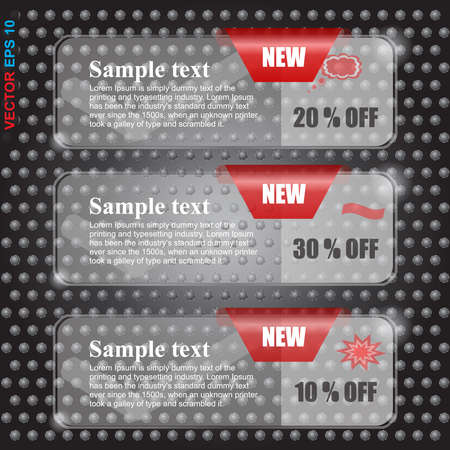 Discount banner. banners for web. Glass style. のイラスト素材