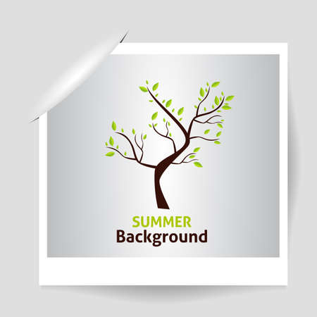 Summer Photo Frame. Green tree.  のイラスト素材