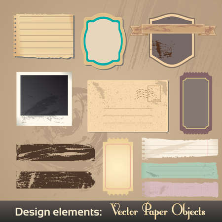 Vintage Labels. Grunge Design Elements.のイラスト素材