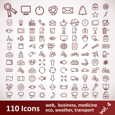 Icons  Large set  110 Items のイラスト素材