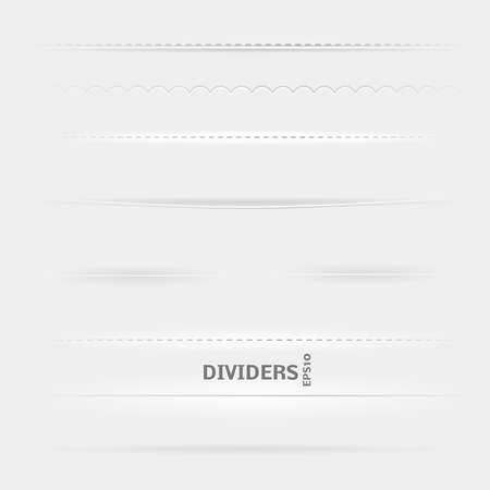 Set of Dividers. Design elements with different shadows. のイラスト素材