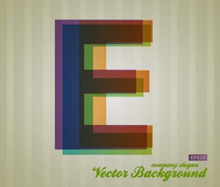 Color Transparency Letter. Retro Background. Symbol E.のイラスト素材
