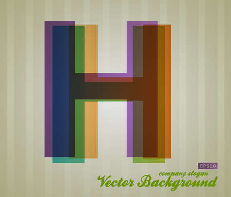 Color Transparency Letter. Retro Background. Symbol H.のイラスト素材