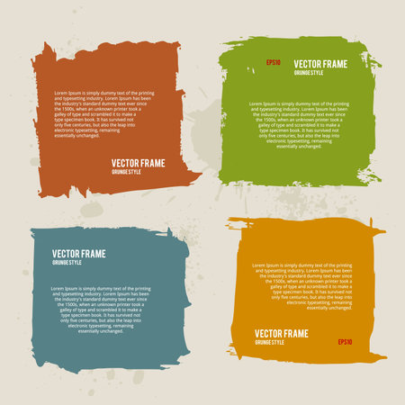 Grunge Frame Collection  Hand Drawn Watercolor Illustration のイラスト素材