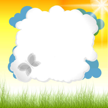 Summertime Vector Background Template. Design Nature Backdrop.のイラスト素材