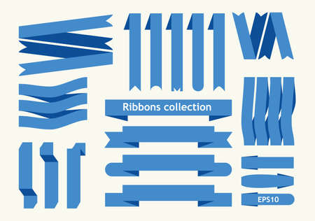 Collection of vector ribbon signs. Art banners. Isolated illustrationのイラスト素材