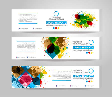 Vector banner set. Color concept geometric designのイラスト素材