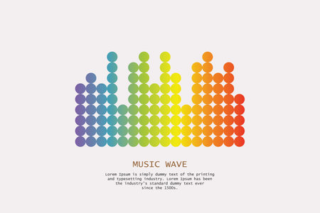Pulse music player. Audio colorful wave logo. Vector equalizer element. Isolated design symbol.のイラスト素材