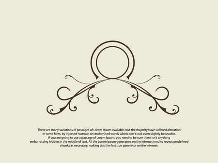 Victorian Grunge Calligraphic. Wedding Invitations. Vector frame element. Vintage Ornament Greeting Card. Flourishes Ornament Retro Royal Luxury Invitation, Certificate with place for your Text.のイラスト素材