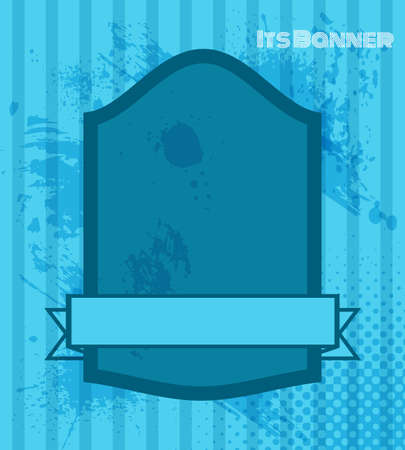 Blue retro banner. Vector styled vintage labelのイラスト素材