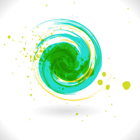 Grunge Curl. Vector Abstract Symbol. Art inksのイラスト素材