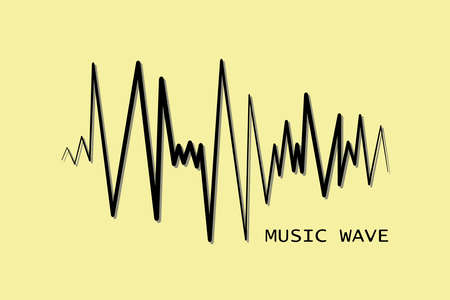Black pulse music player. Audio wave logo. Vector equalizer element. Isolated design symbol.の写真素材