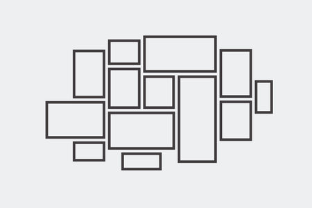 Collection of black frames. Picture frame vector