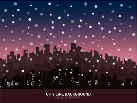 Decorative horizontal morning landscape of modern cityのイラスト素材