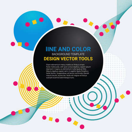 Vector of abstract geometric pattern and background with circles, triangles, lines. Use for modern design, decorated brochure and flyer.のイラスト素材