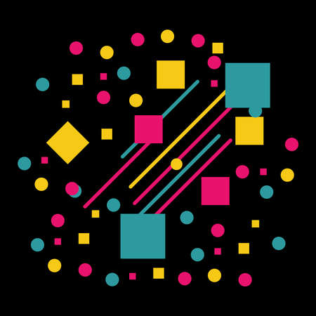 Vector of abstract geometric pattern and background with circles, triangles, lines. Use for modern design, decorated brochure and flyer.のイラスト素材