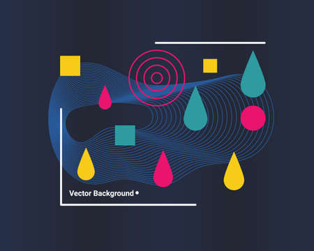 Vector of abstract geometric pattern and background with circles, triangles, lines. Use for modern design, decorated brochure and flyer.のイラスト素材