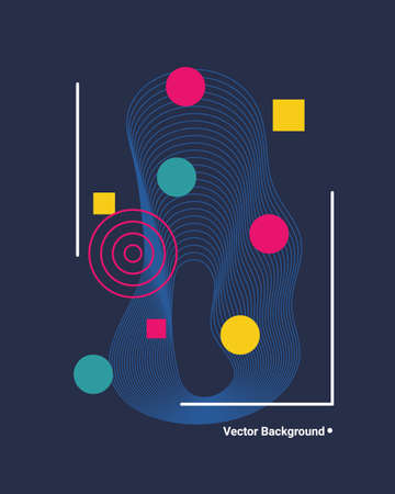 Vector of abstract geometric pattern and background with circles, triangles, lines. Use for modern design, decorated brochure and flyer.のイラスト素材