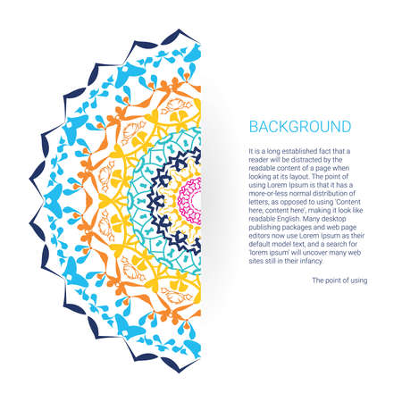 Floral round decorative symbol. Vintage decorative elements. Oriental pattern, vector illustration. Coloring book page. Circular pattern. Abstract backgroundのイラスト素材