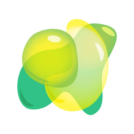 3D Abstract blur free forms color gradient. Vector fluid organic colorful shapes. Volumetric colors effect soft transition.のイラスト素材
