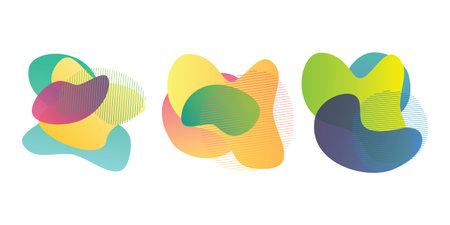 Abstract blur free form shapes color gradient. Fluid organic colorful shapes. Colors effect soft transition, illustration . Abstract backgroundの写真素材