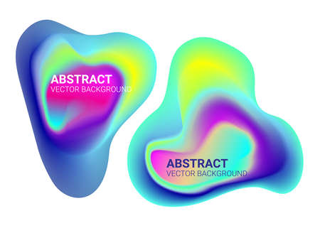 Abstract liquid color gradient waves. Fluid freeform colorful shapes. Blur colors effect soft transition. Modern flux vectorのイラスト素材