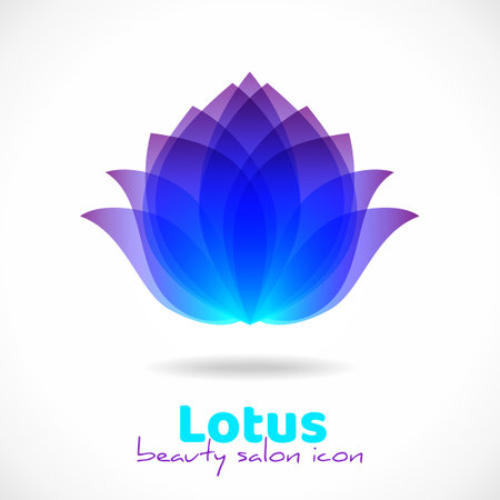 Lotus logotype design template. Vector flower symbol for beauty salon, spa or cosmetics brand styleのイラスト素材