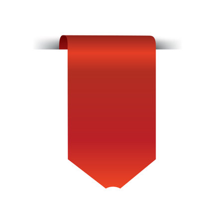 Red price label ribbon. Empty sales label for promotion, shopping discounts, store tags. Hot price offers. Isolated vector design templateのイラスト素材