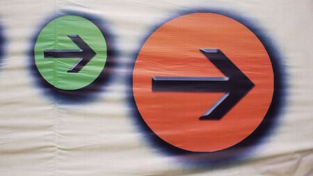 Direction of the arrow - a clear direction is important の写真素材