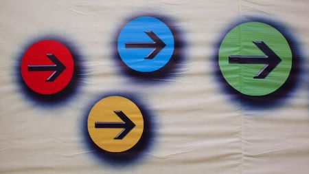 Direction of the arrow - a clear direction is important の写真素材