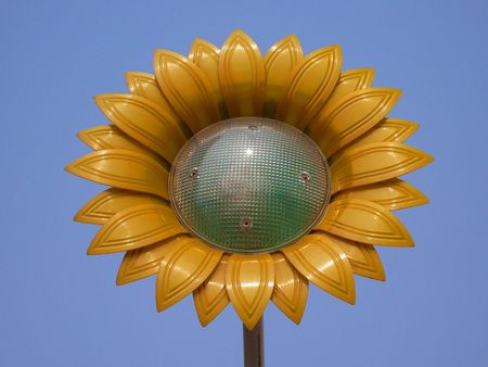 Sunflower-like city lightsの写真素材