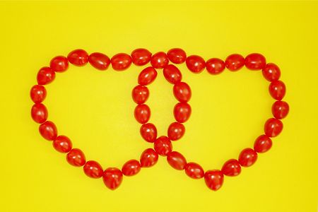 Joan placed into a heart to heart shape fruit - abstract の写真素材