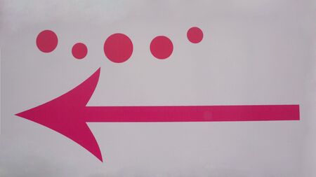 Decoration - the red directional arrows - in public placesの写真素材