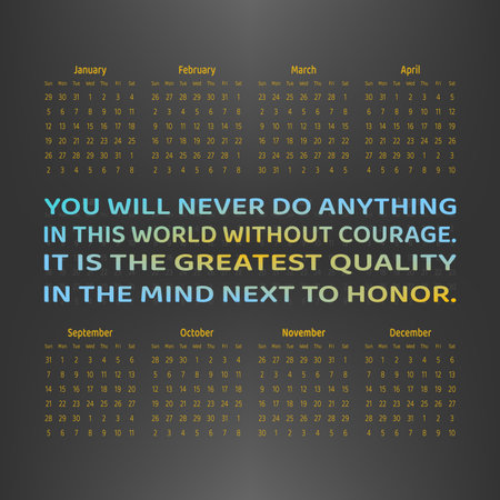 Words of wisdom and inspirational quote. "You will never do anything in this world without...