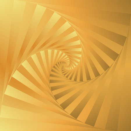 Abstract background with spiral pattern in yellow and brown colors. Vector illustration.のイラスト素材