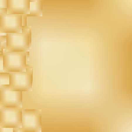 Abstract golden background with squares. Vector illustration for your graphic design. Semi normal gold brown glitter dark light bright.のイラスト素材
