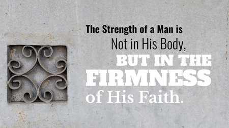 A powerful quote on spiritual strength, set against a weathered gray concrete wall, featuring an...