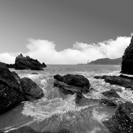 Sea and wavesの写真素材