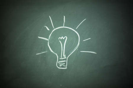 Bulb mark on blackboard の写真素材