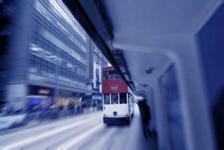 rushing busの写真素材