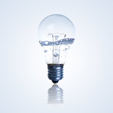 Light bulb with water in side