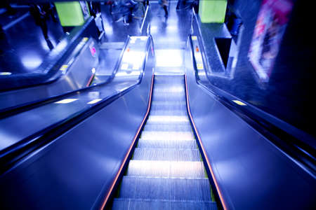 the escalator moving