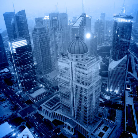 shanghai cityscape at night