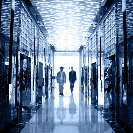People walking in the building
