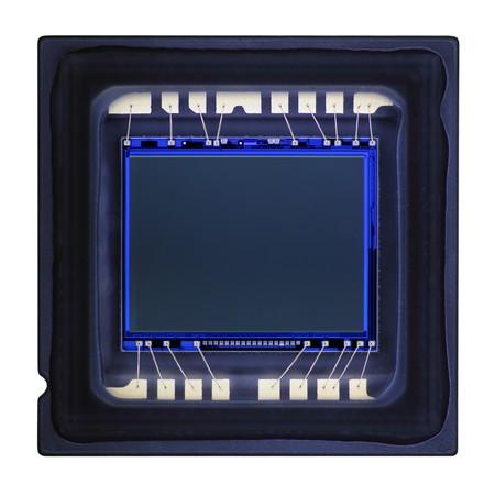 CCD sensor isolated on whiteの写真素材