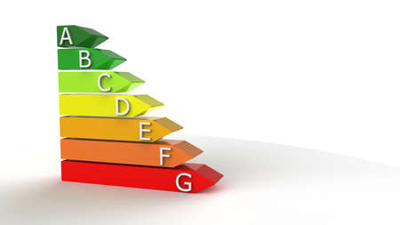 Computer 3D rendering of n energy economy rating diagramの写真素材