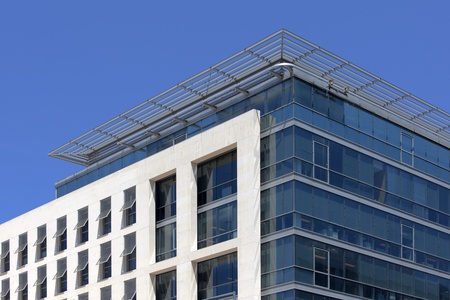 Facade of a modern building in Marseille La Jolietteの写真素材