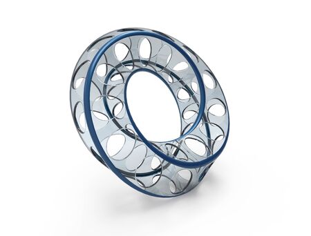 Moebius ring look alike shape on white backgroundの写真素材